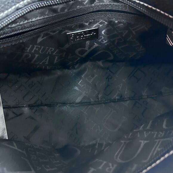 FURLA shoulder bag black baguette short top handle chrome hardware Lutetia‎ NWT - Picture 12 of 13